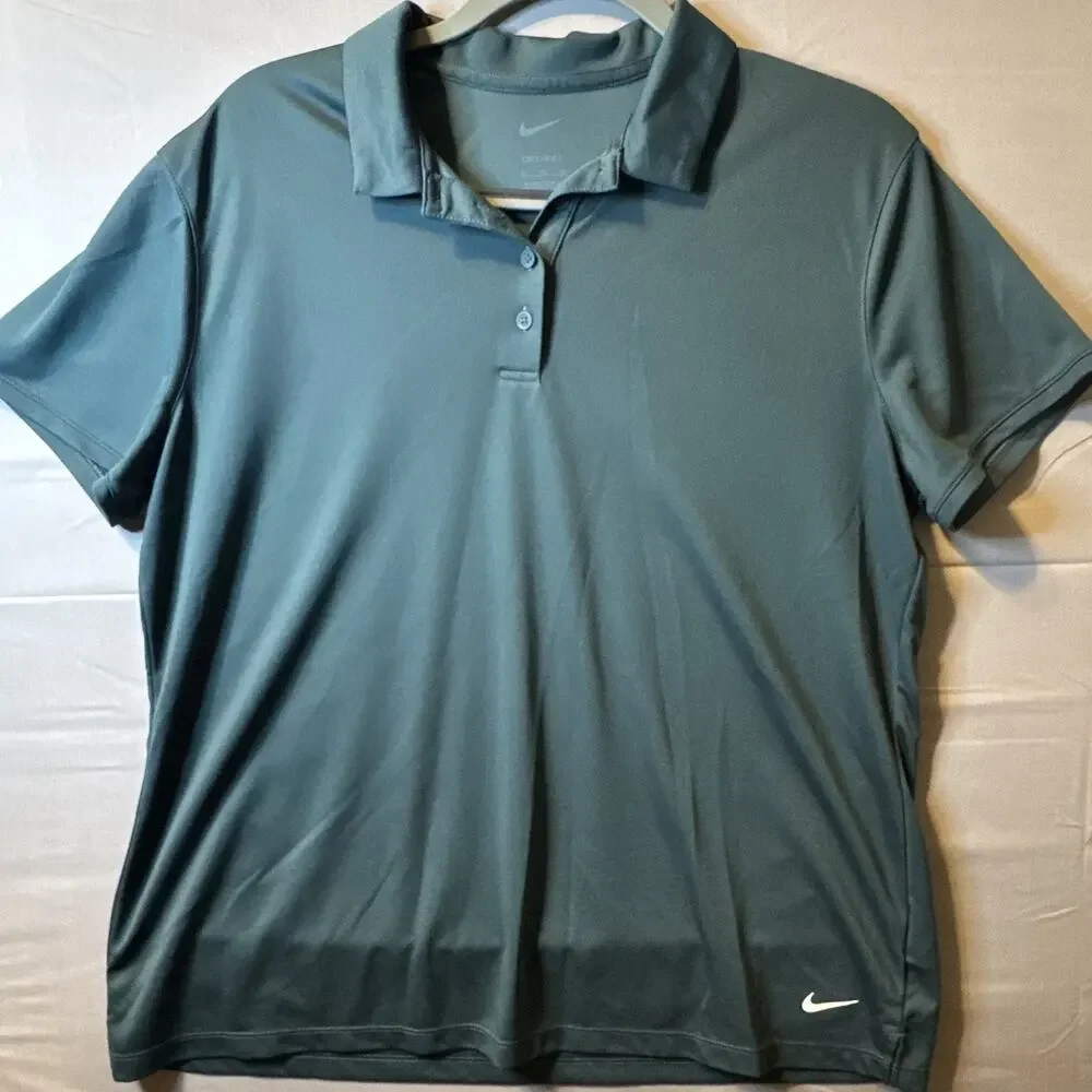 Nike Dri-FIT Women's Golf Polo Shirt XL Green Moisture Wicking Breathable